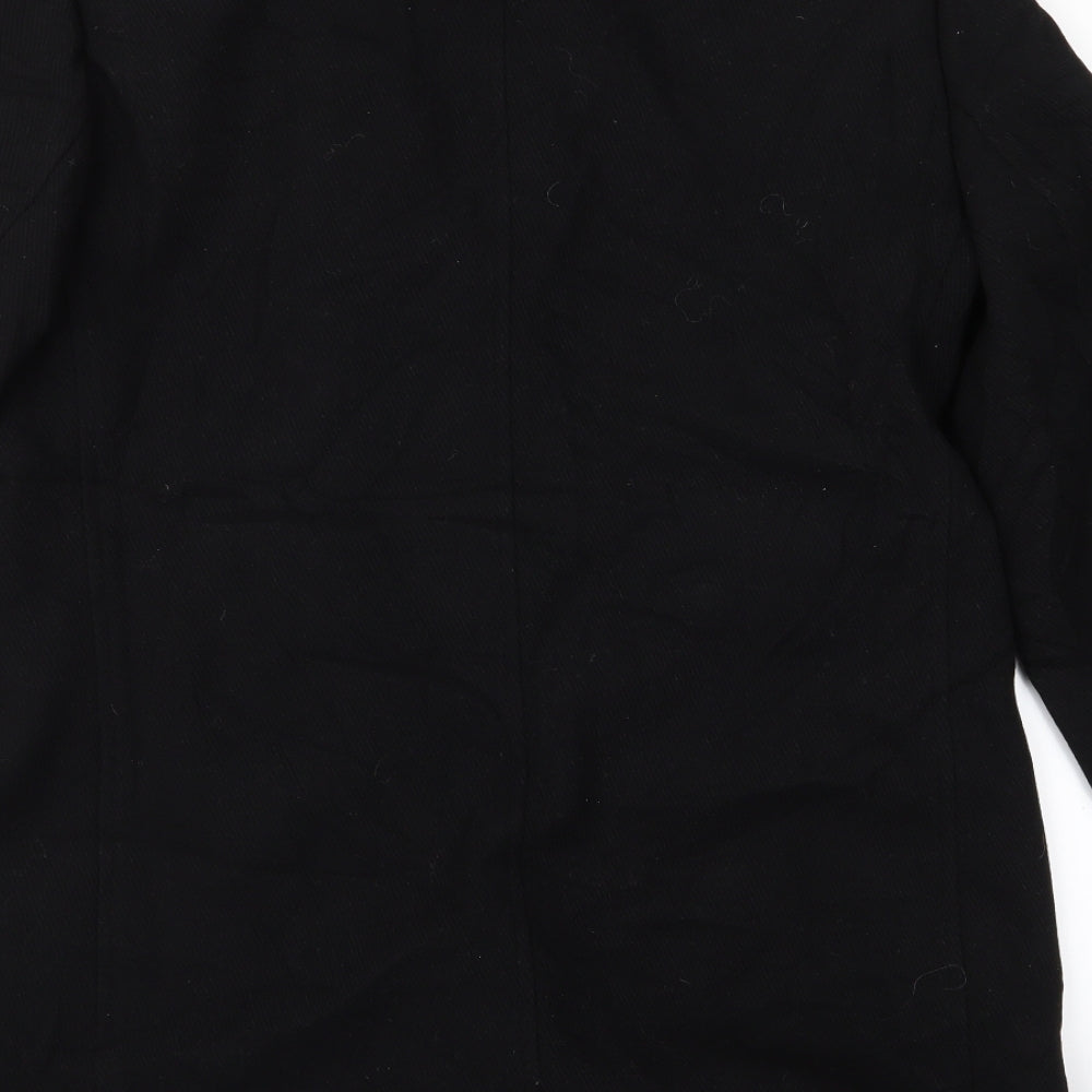 Womens UK Size 10 Preworn Black Overcoat