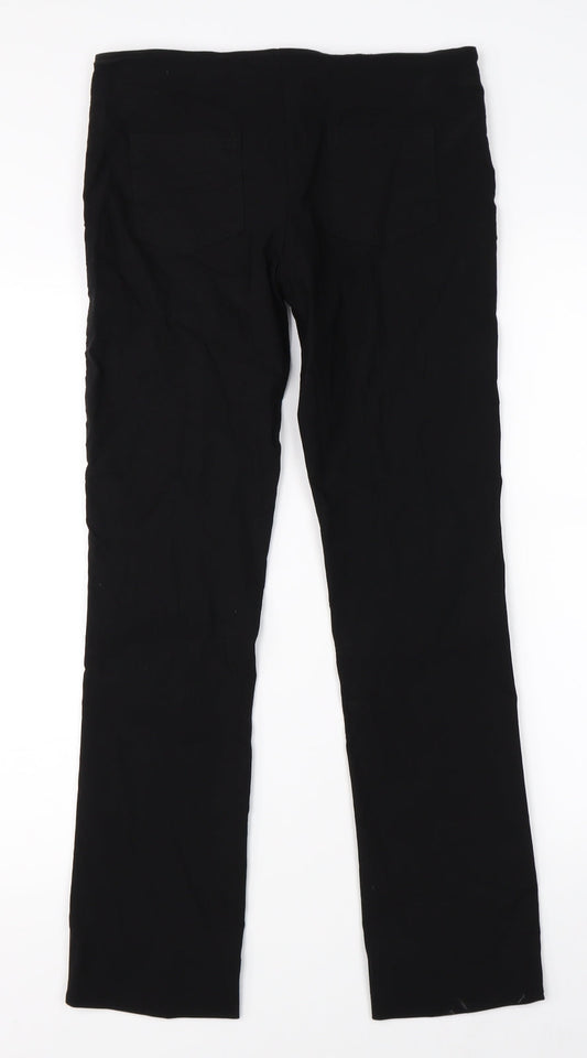 Womens UK Size 12 Preworn Regular Fit Black Trousers