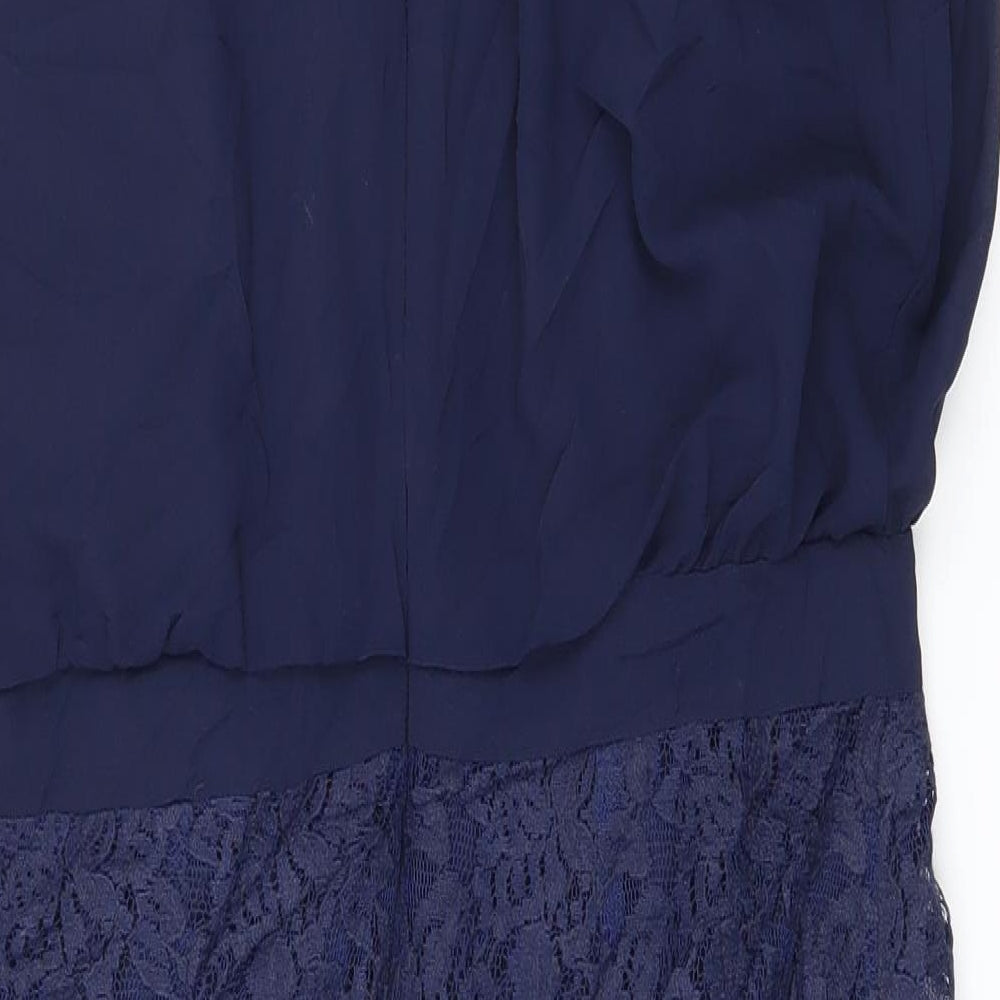 Dorothy Perkins Womens Blue Lace A-Line Size 12