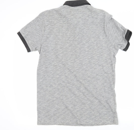 Easy Mens Grey Jersey Polo Size M