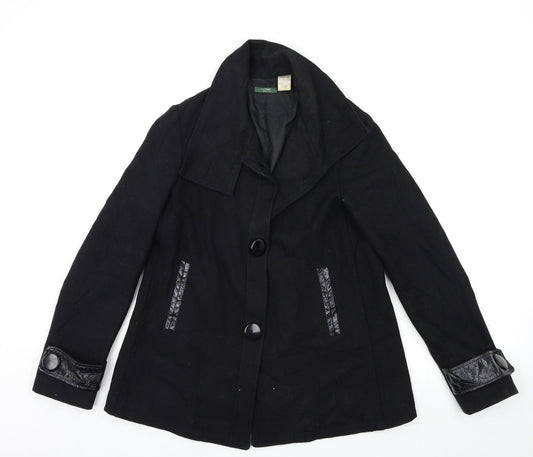 Womens UK Size 6 La Redoute Black Overcoat