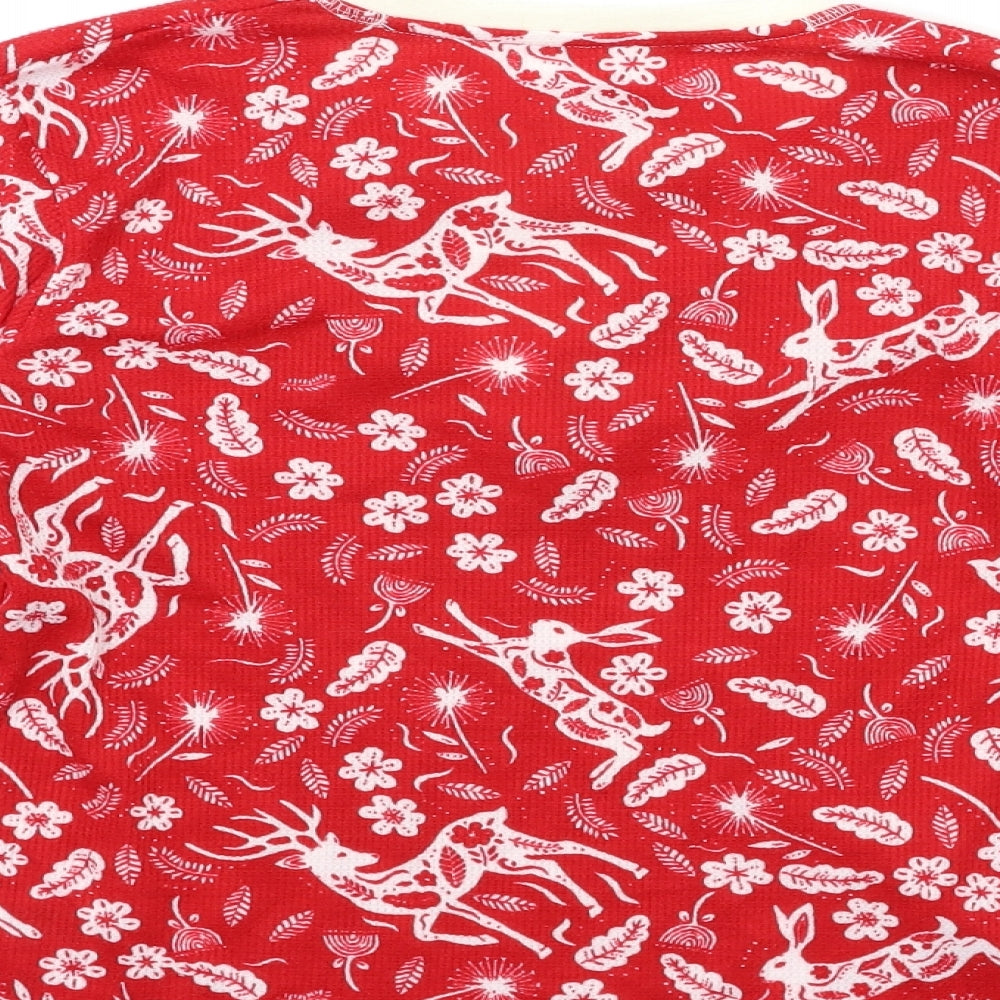 Matalan Girls Red Floral Basic T-Shirt Size 13 Years