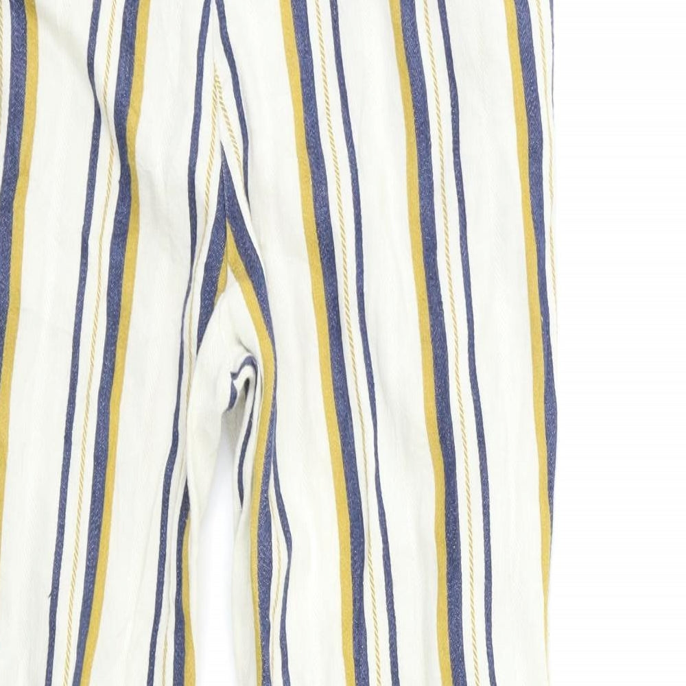 Les Petites Womens White Striped Trousers Size 10 L29 in