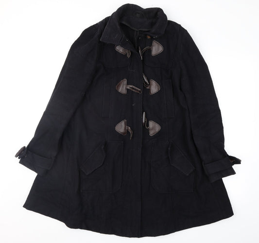 Womens UK Size 8 Topshop Black Overcoat