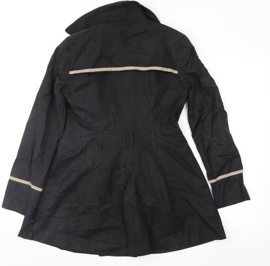 George Womens Black Overcoat Coat Size 8