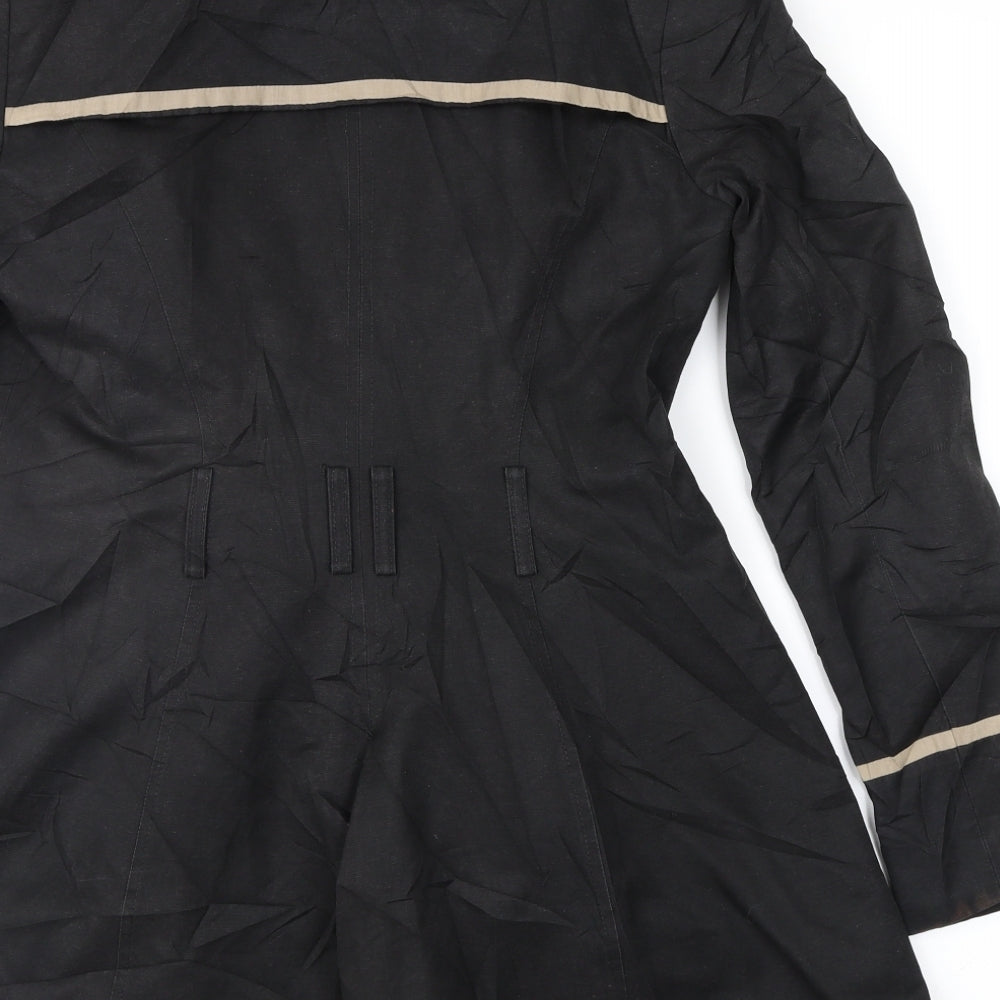 George Womens Black Overcoat Coat Size 8