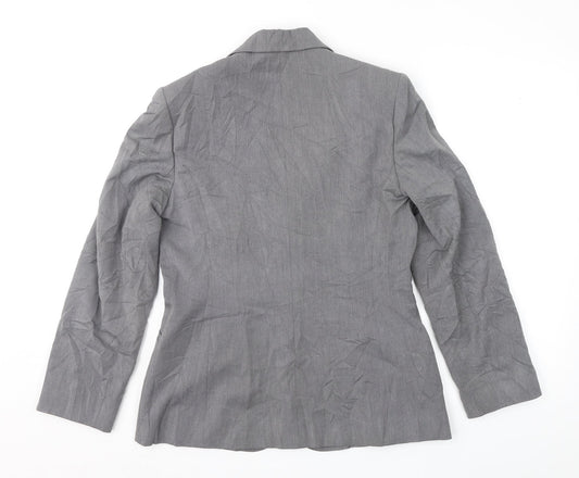 NEXT Womens Grey Herringbone Jacket Suit Jacket Size 10
