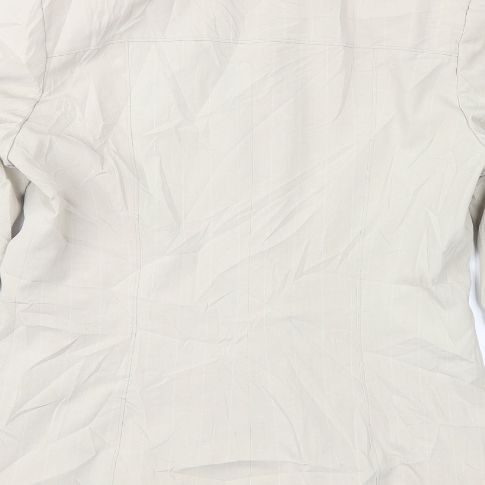 Klass Womens Beige Striped Jacket Suit Jacket Size 12