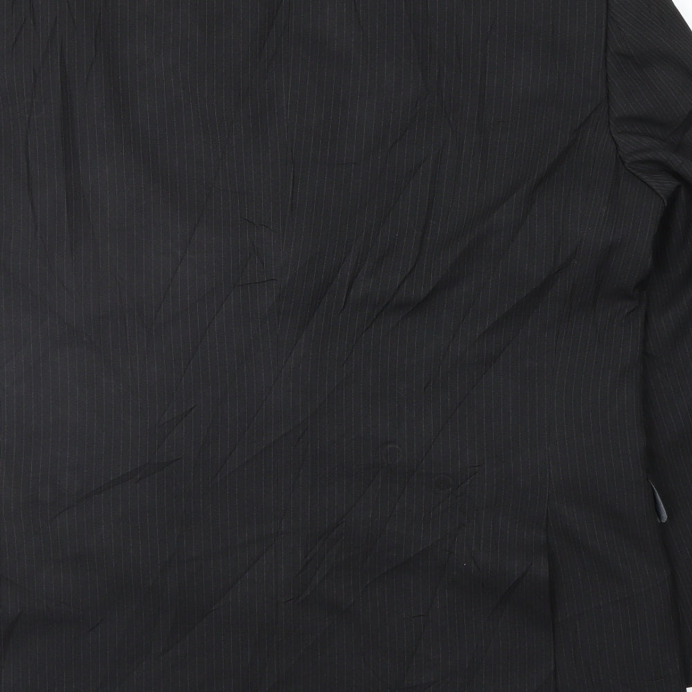 F&F Mens Black Striped  Jacket Suit Jacket Size 42