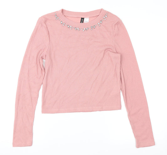 Divided Womens Pink Pullover Jumper Size M