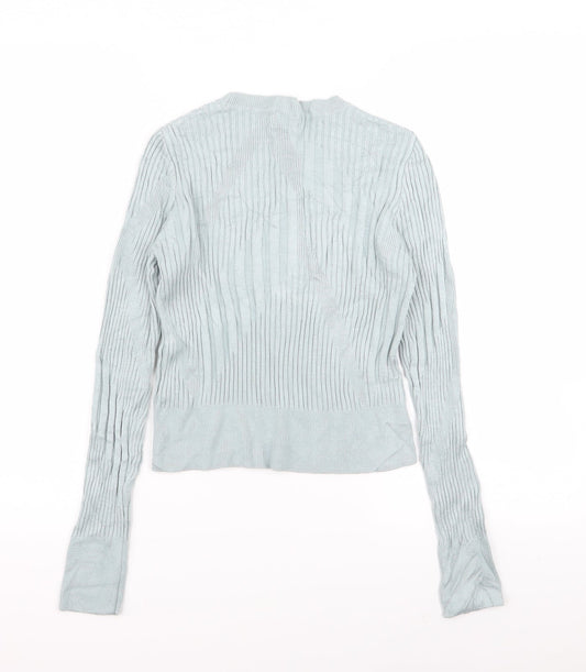 Womens UK Size 10 Topshop Blue Basic T-Shirt