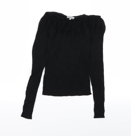 Womens UK Size 8 Per Una Black Basic T-Shirt