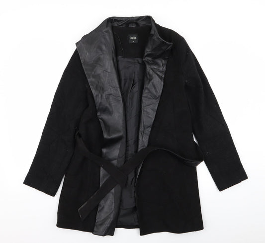 Womens UK Size S Oasis Black Overcoat
