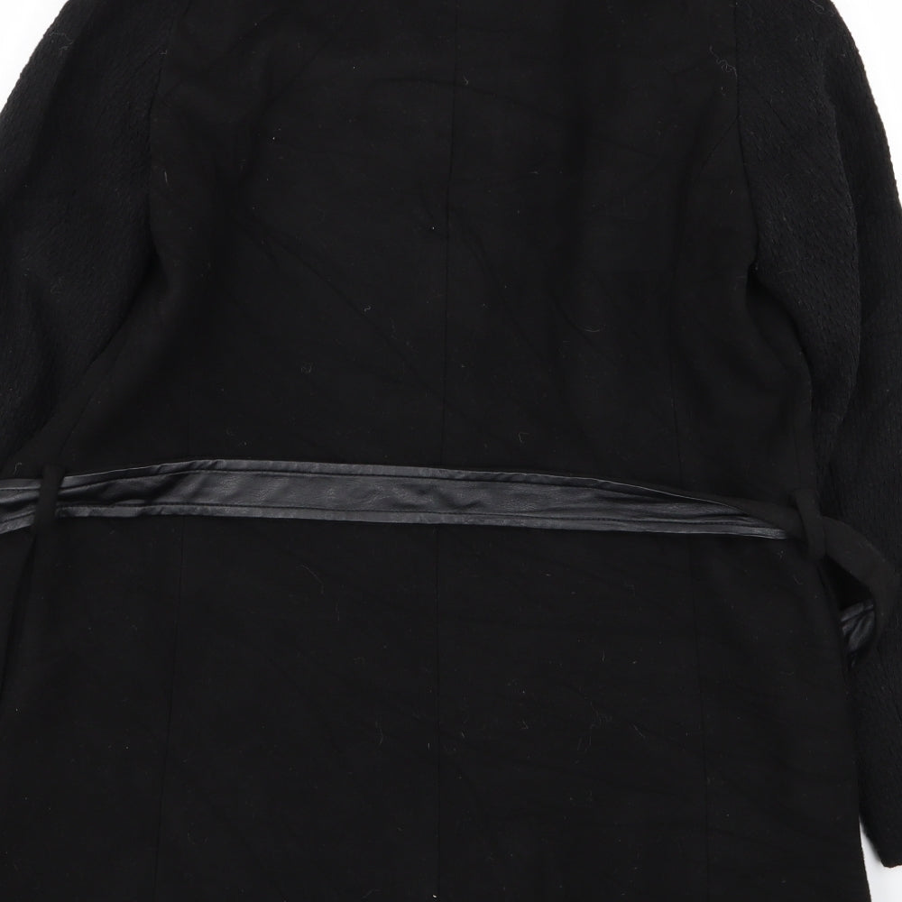 Womens UK Size S Oasis Black Overcoat
