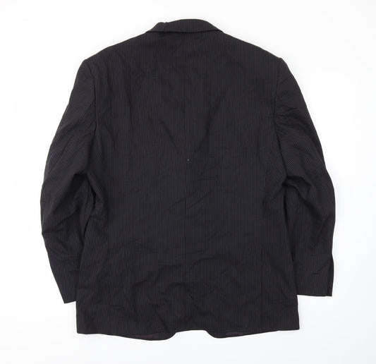 m&s Mens Black Striped Jacket Blazer Size 40