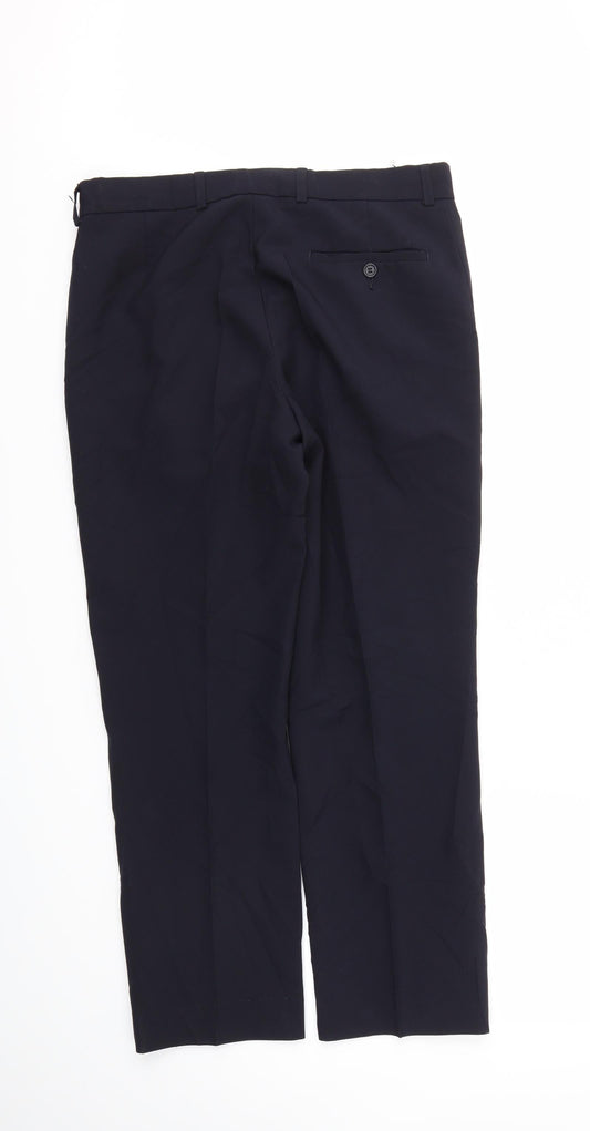 Mens UK Size 34 BHS Extra-Slim Fit Blue Trousers
