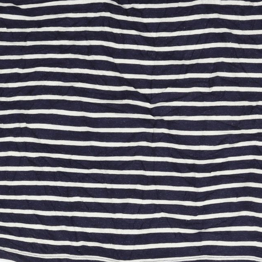 FOREVER 21 Womens Blue Striped Basic T-Shirt Size L