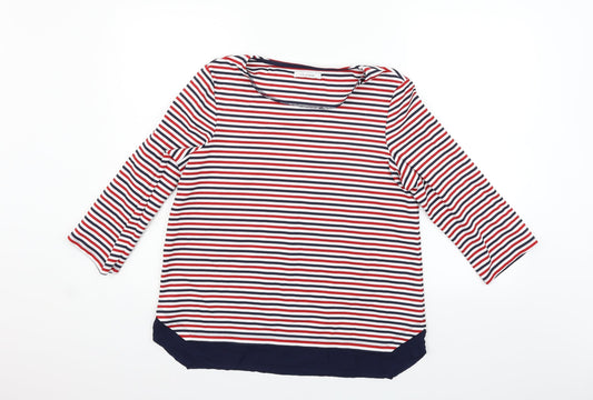 Marks and Spencer Womens Red Striped Pullover Jumper Size 14