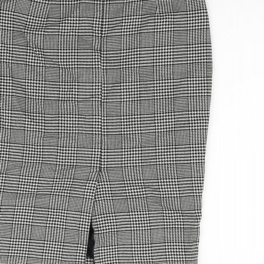 Brand and care label for Papaya women’s grey check flare skirt, size UK 10