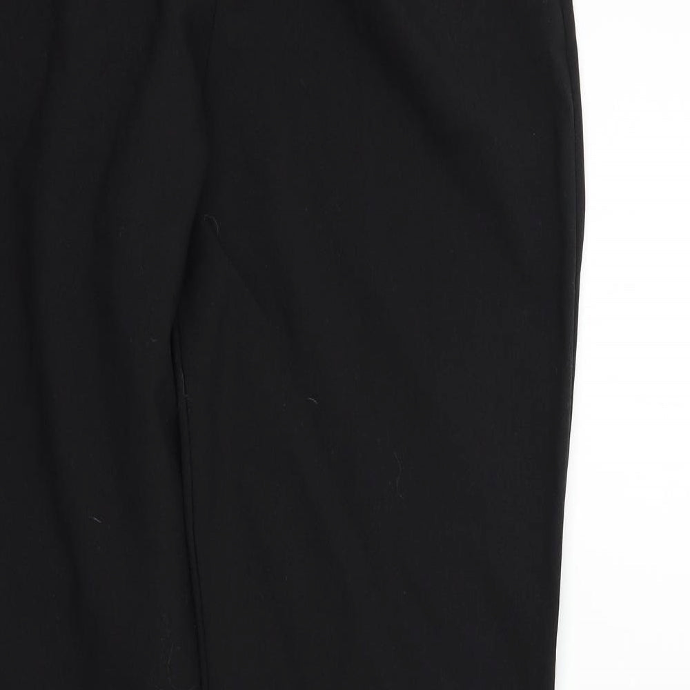 Womens UK Size L Preworn Regular Fit Black Trousers