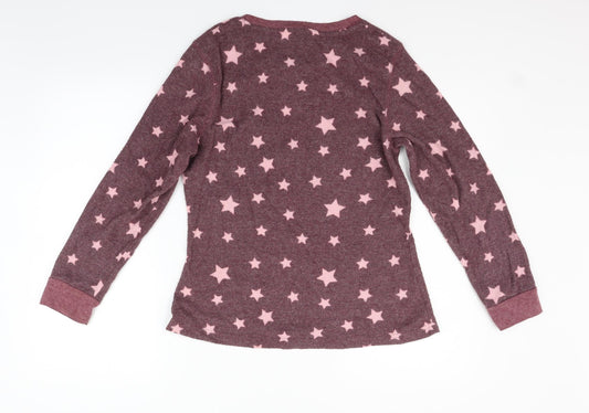 LOVE TO LOUNGE Womens Purple Geometric Pullover Jumper Size L - star