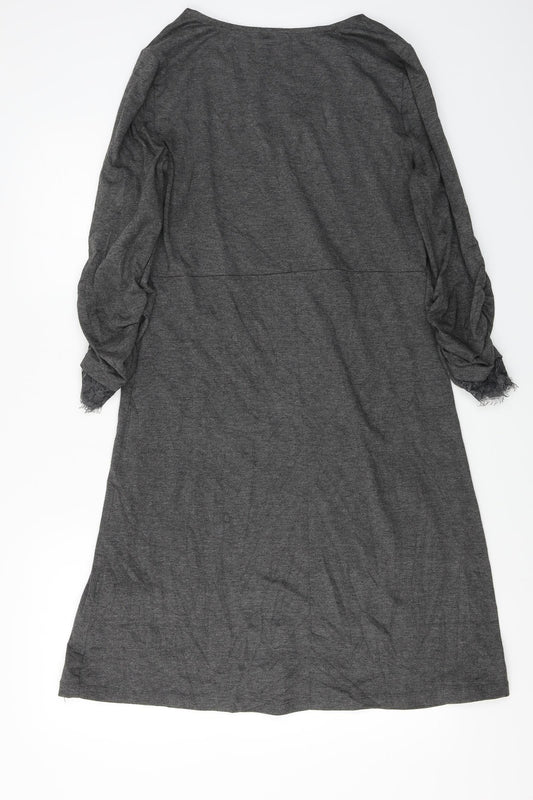 Cream Womens Grey A-Line Size M