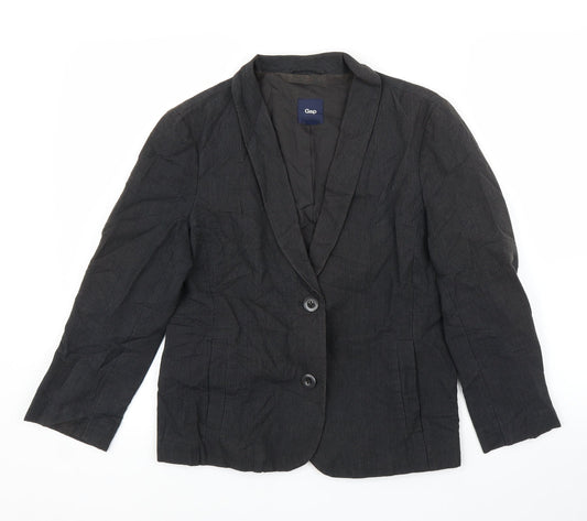 Gap Womens Grey Striped Jacket Blazer Size 12