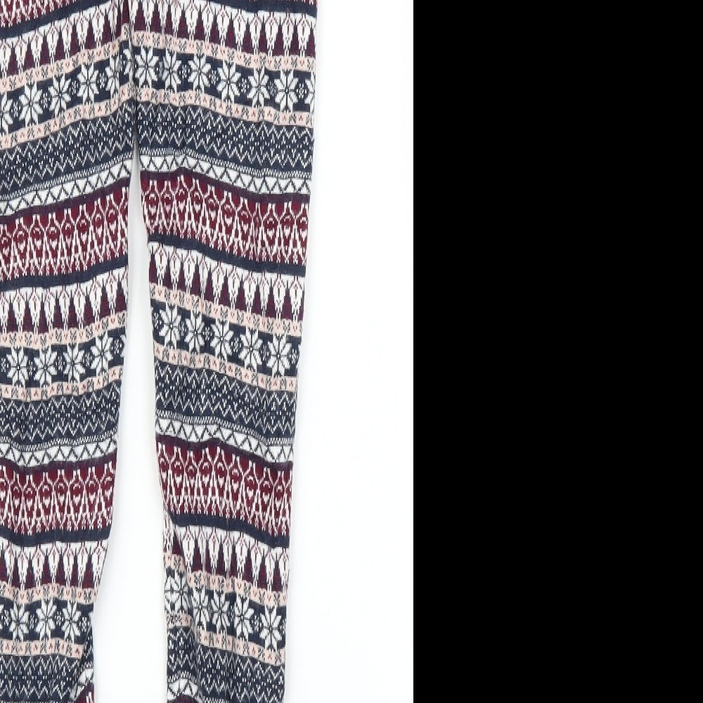 Primark Womens Blue Fair Isle Chemise Pyjama Pants Size 10
