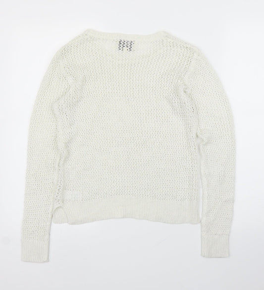 Womens UK Size S Papaya Ivory Pullover Jumper