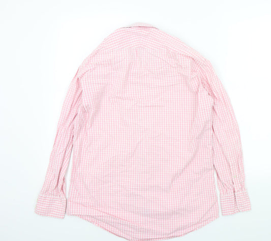 t.m jewin Mens Pink Geometric Button-Up Size 16