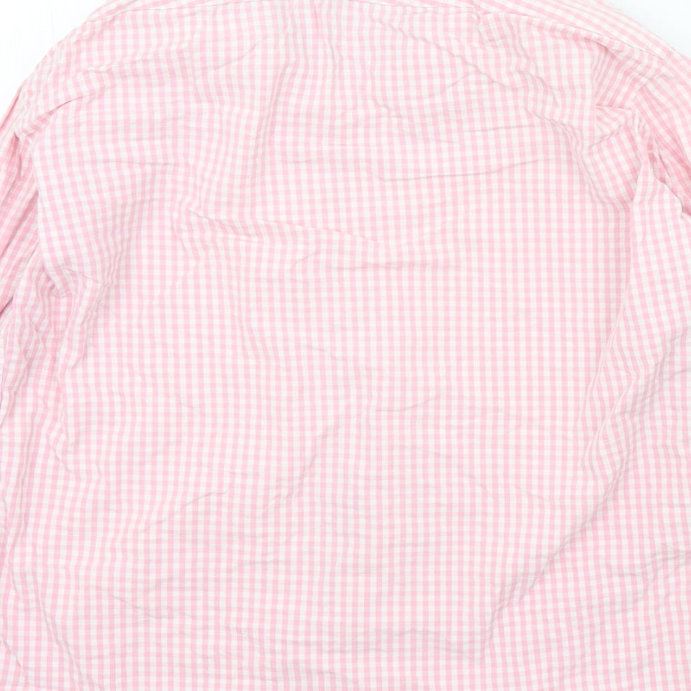 t.m jewin Mens Pink Geometric Button-Up Size 16