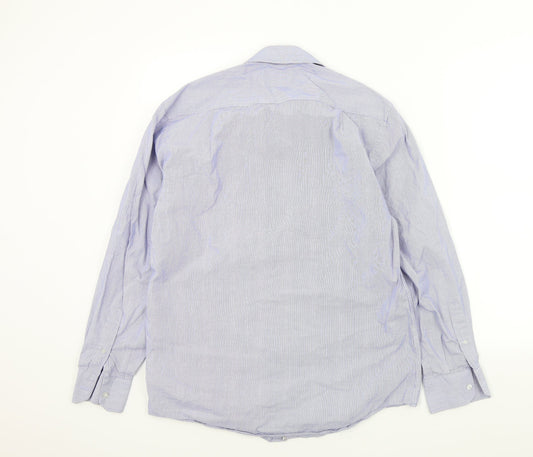 Mens UK Size 15 M&S Blue Button-Up Long Sleeve Casual Shirt