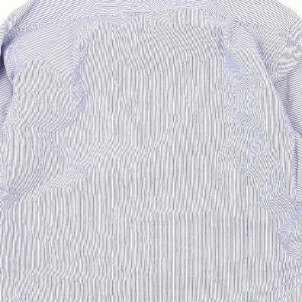 Mens UK Size 15 M&S Blue Button-Up Long Sleeve Casual Shirt