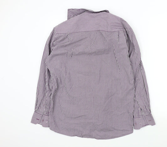 Mens UK Size 15.5 Perry Ellis Purple Button-Up Long Sleeve Casual Shirt