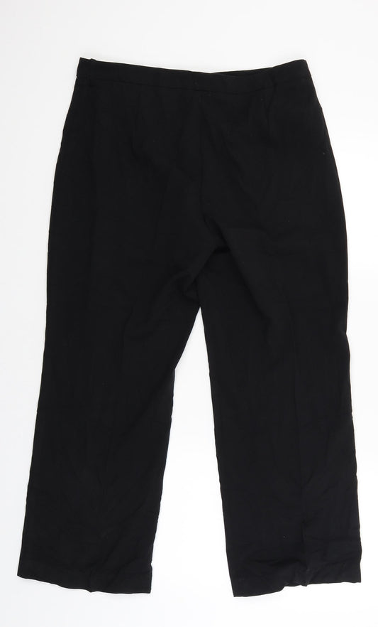 Womens UK Size 14 Marks and Spencer Regular Fit Black Trousers
