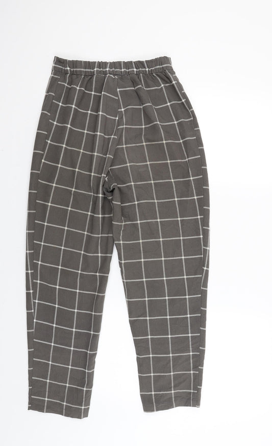 Divided Womens Brown Check Trousers Size 6 L23 in