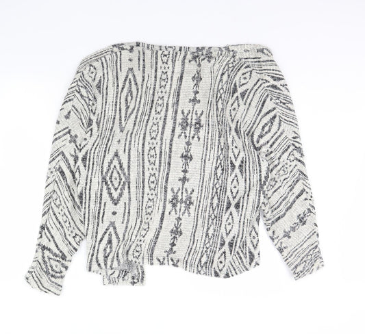 Primark Womens White Geometric Jacket Size M