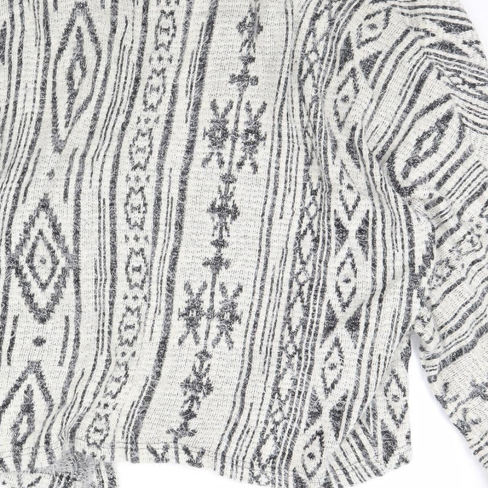 Primark Womens White Geometric Jacket Size M