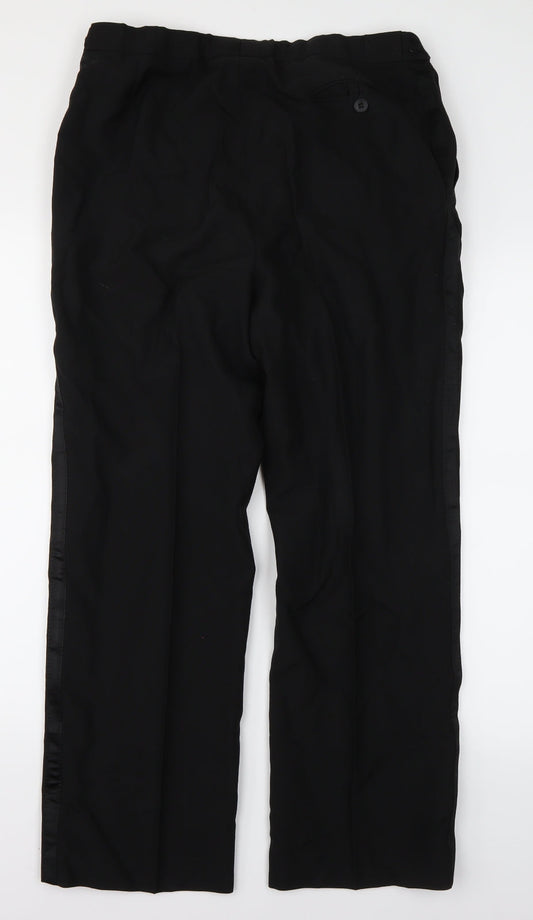 Lequest Mens Black Dress Pants Trousers Size 34 L29 in