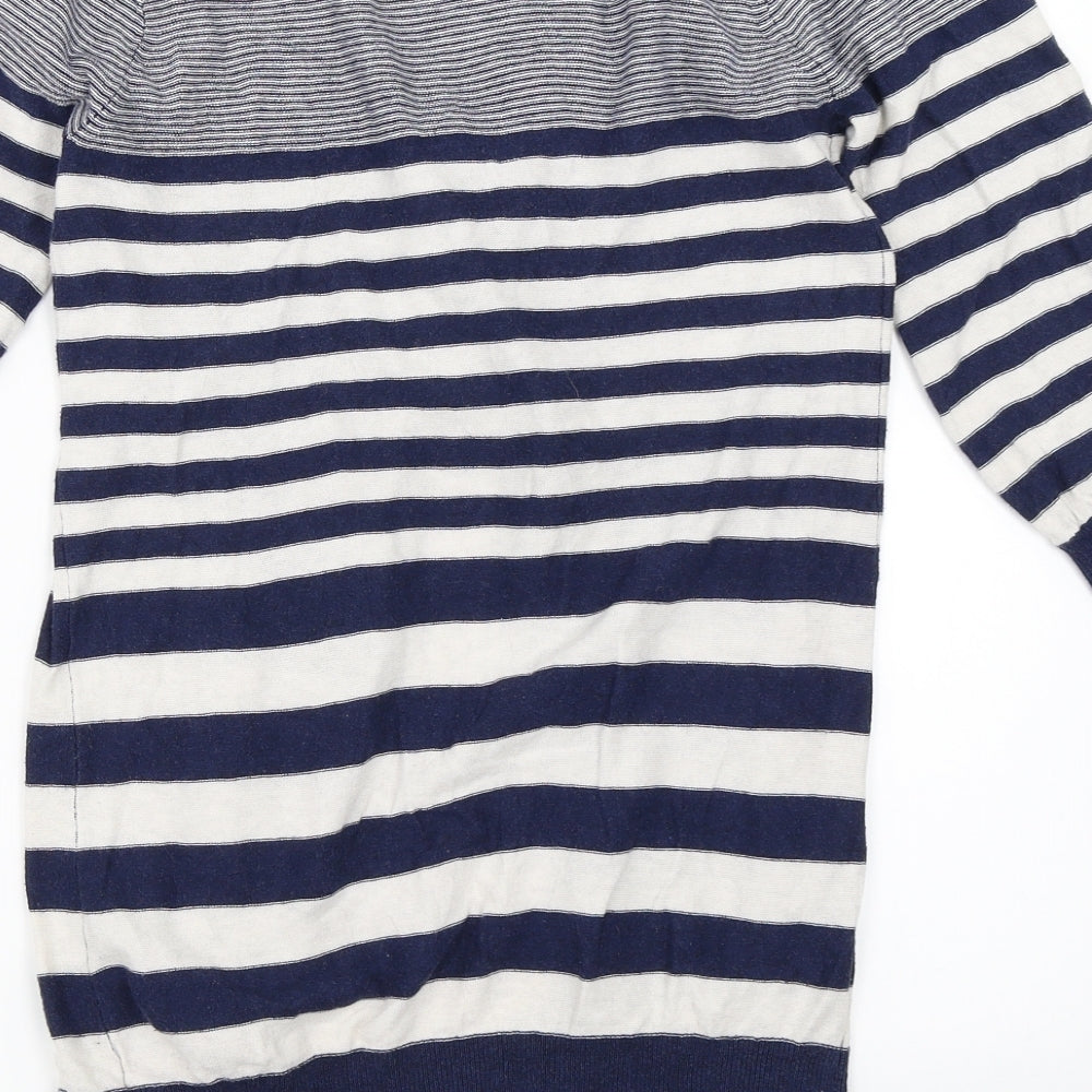 Topshop Womens Blue Striped Cardigan Jumper Size 10