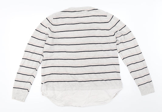 George Womens Grey Striped Pullover Jumper Size 14