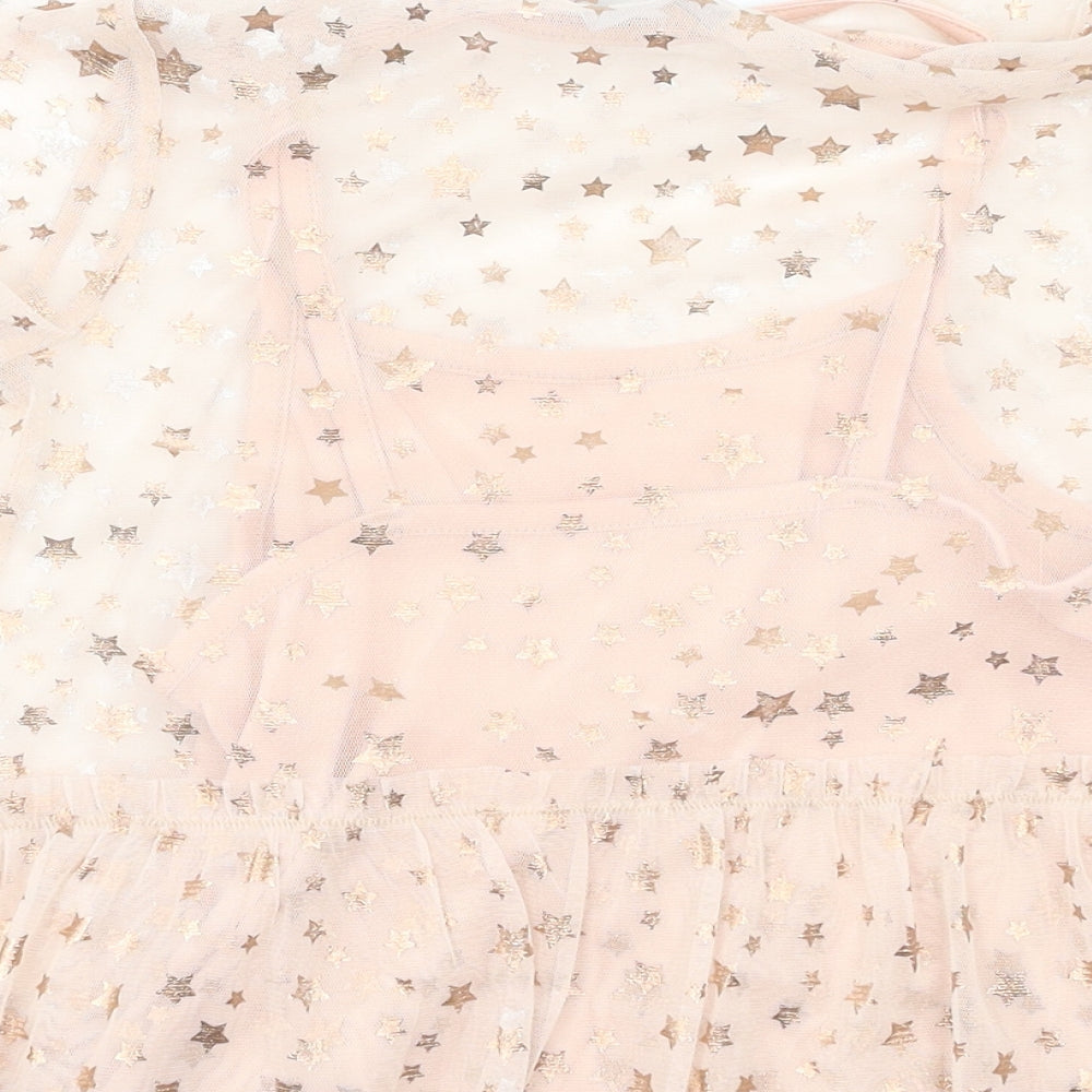 I love Girlswear Girls Pink Geometric Pullover Blouse Size 7 Years - Stars