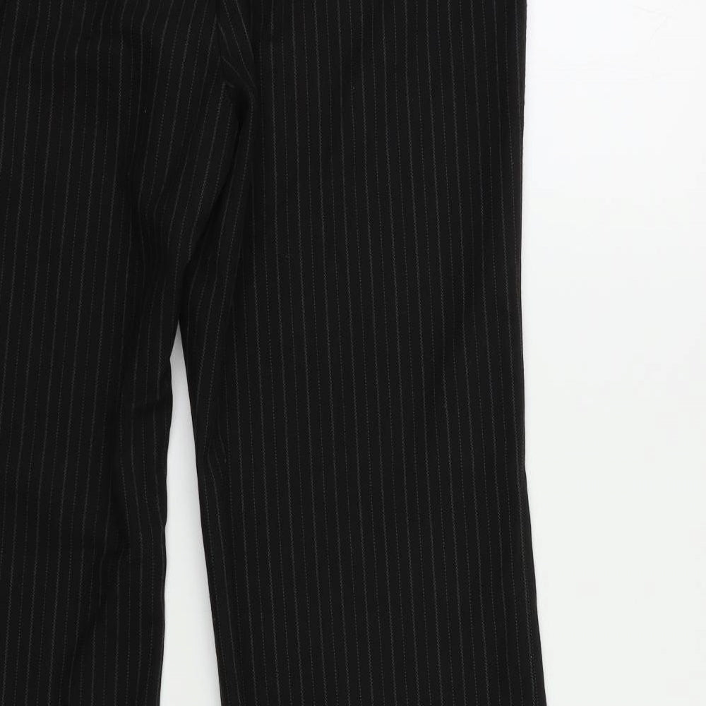 Preworn` Womens Black Striped Dress Pants Trousers Size 16 L28 in