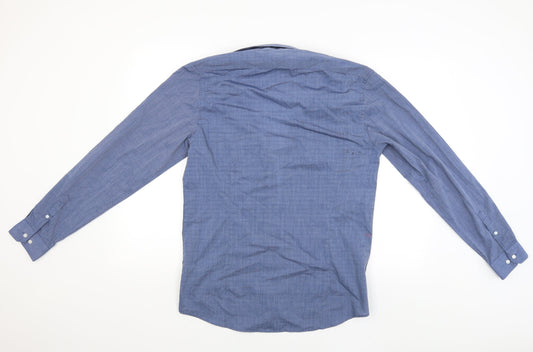 Red Herring Mens Blue Button-Up Size 15.5