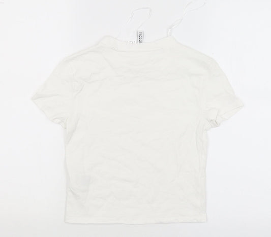 Womens UK Size M Divided White Basic T-Shirt