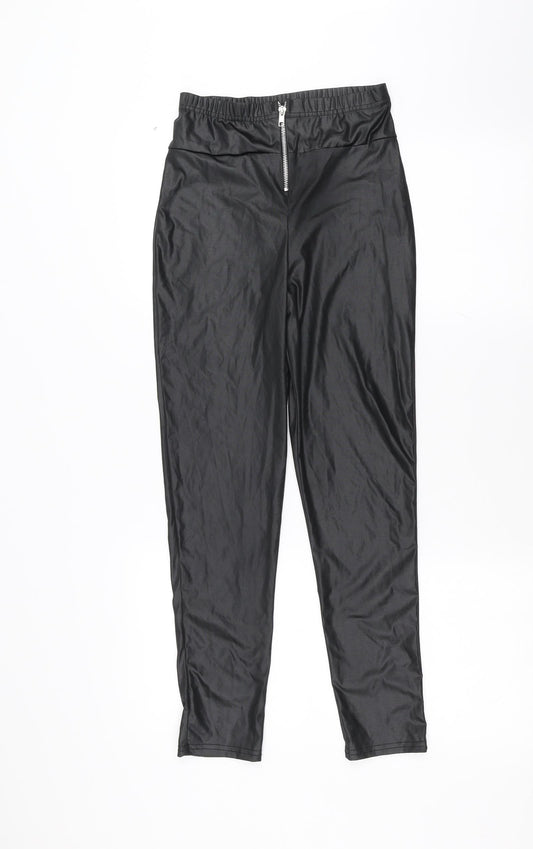 Womens UK Size 6 Boohoo Regular Fit Black Trousers