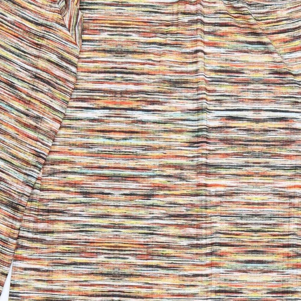 PRETTYLITTLETHING Womens Multicoloured Striped Rayon Pencil Dress Size 14