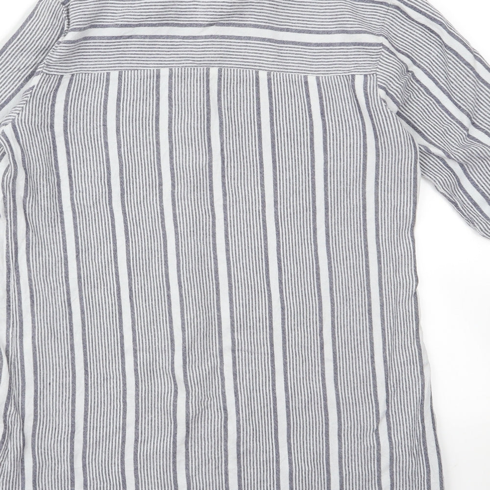 Womens UK Size M Preworn Grey Basic Button-Up