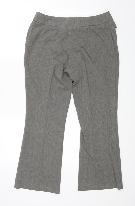 M&S Womens Grey Dress Pants Trousers Size 14 L26 in