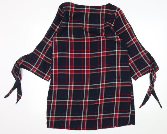 H&M Womens Blue Plaid A-Line Size 10